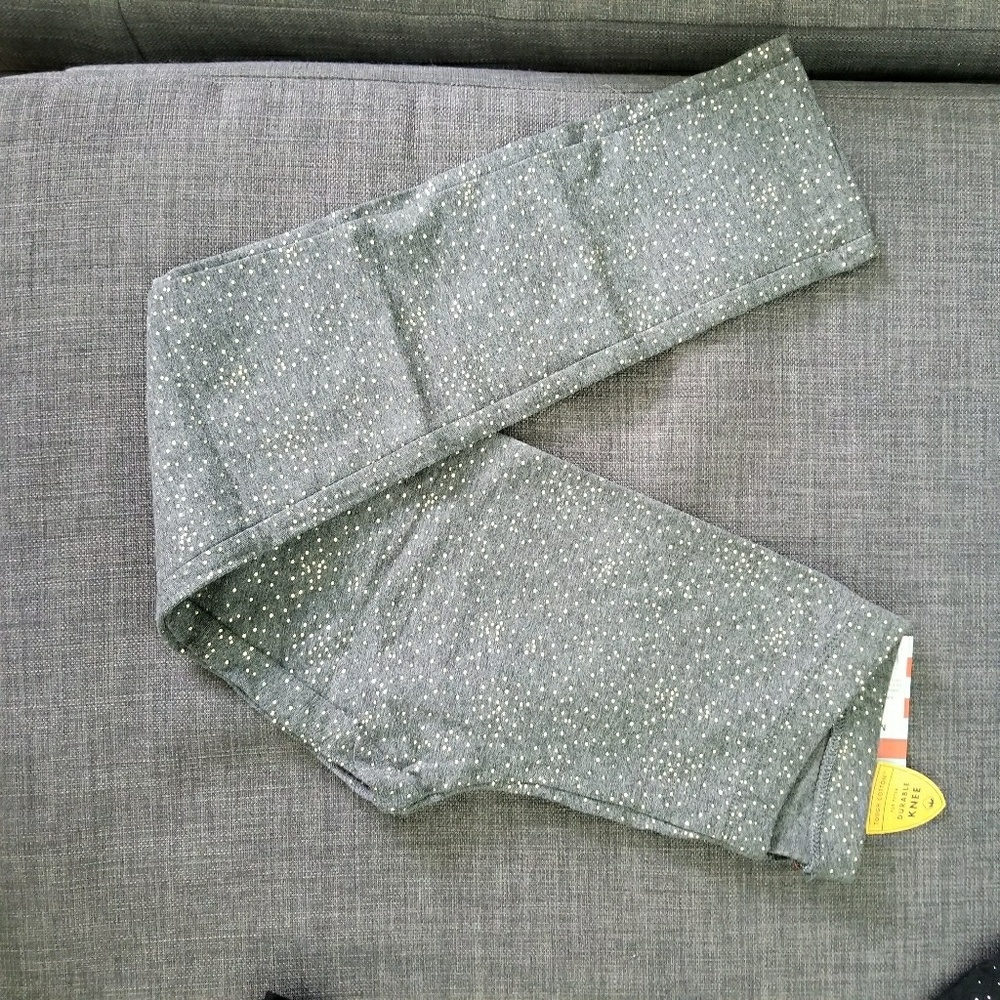 Cat and Jack kids Grey Sparkle leggings